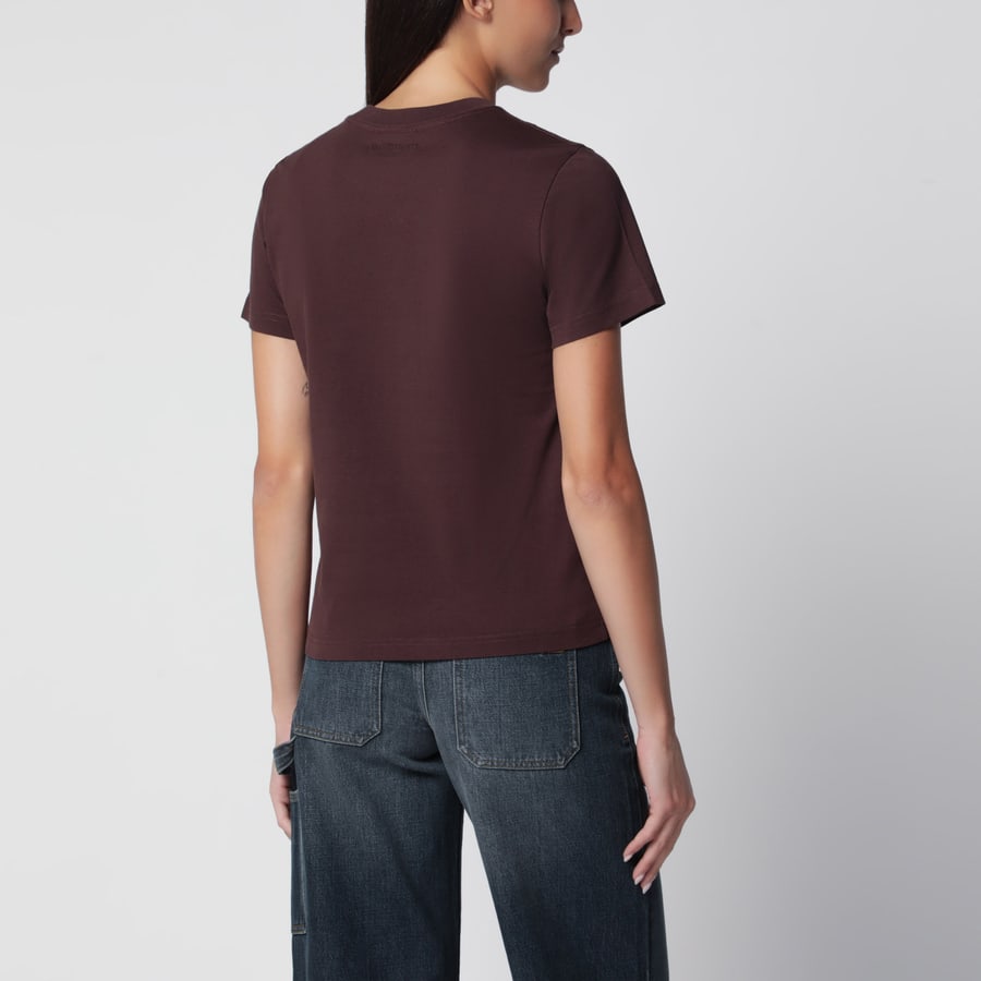 COURREGES T-shirt AC rosso bruciato in cotone, view 2