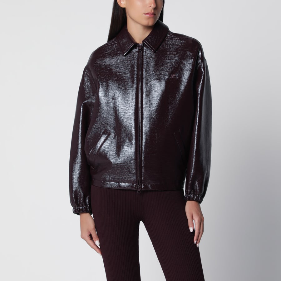 COURREGES Giacca bomber rosso bruciato in vinile