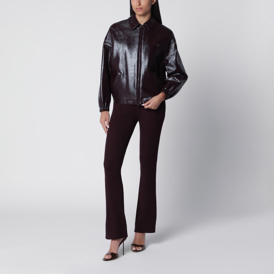 COURREGES Giacca bomber rosso bruciato in vinile, view 2