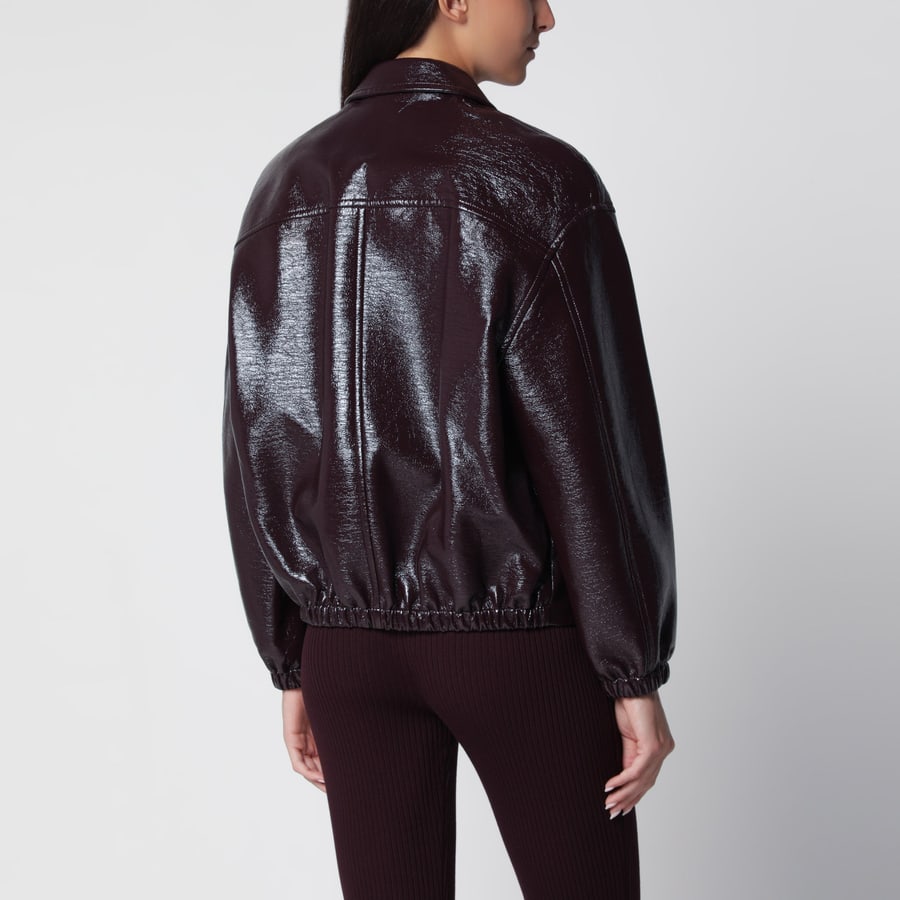 COURREGES Giacca bomber rosso bruciato in vinile, view 3