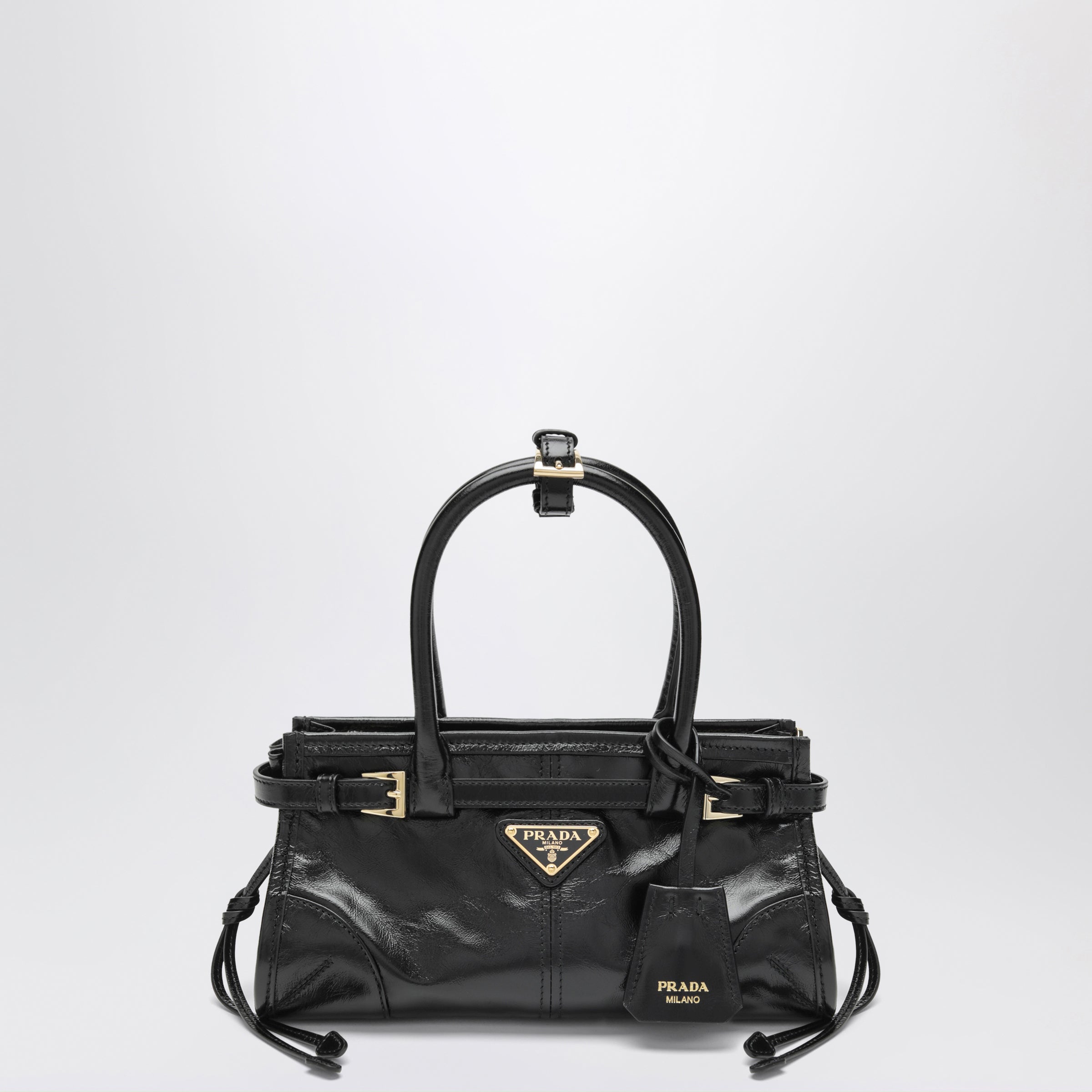 Prada Borsa a mano Bonnie mini nera in pelle