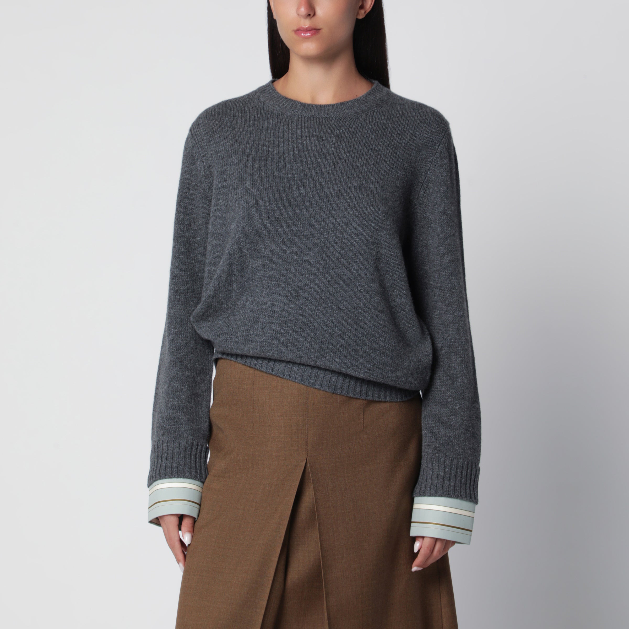Prada Maglia grigio ardesia in lana e cashmere