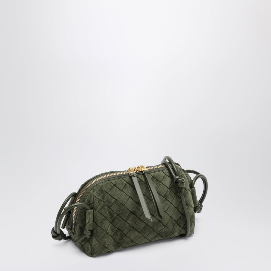 Bottega Veneta Pochette Concert intrecciata in pelle verde, view 3