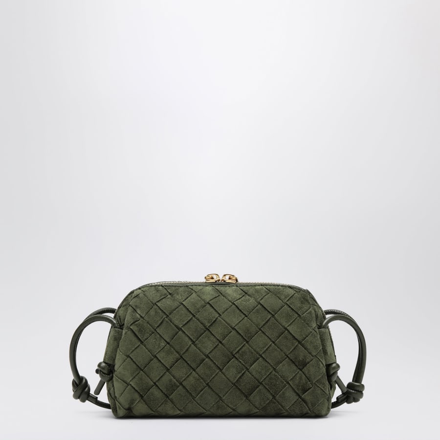 Bottega Veneta Pochette Concert intrecciata in pelle verde, view 4