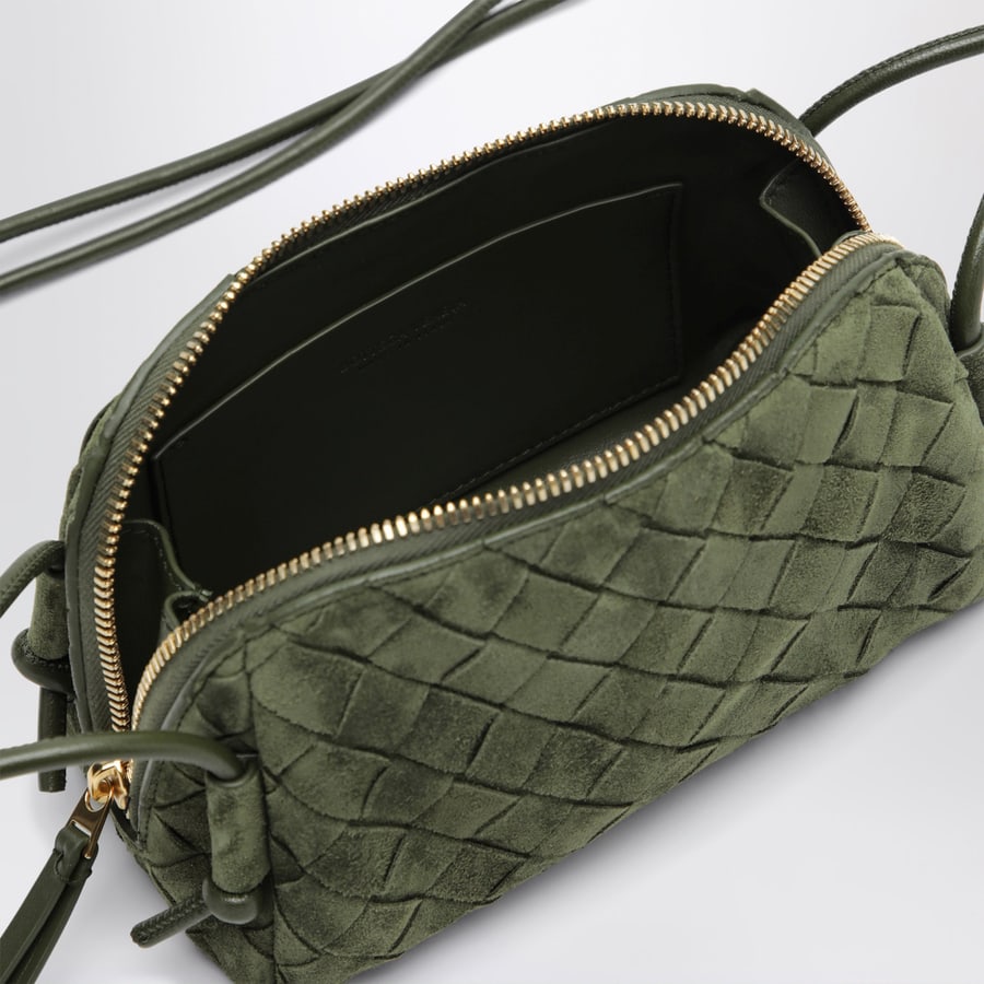 Bottega Veneta Pochette Concert intrecciata in pelle verde, view 5