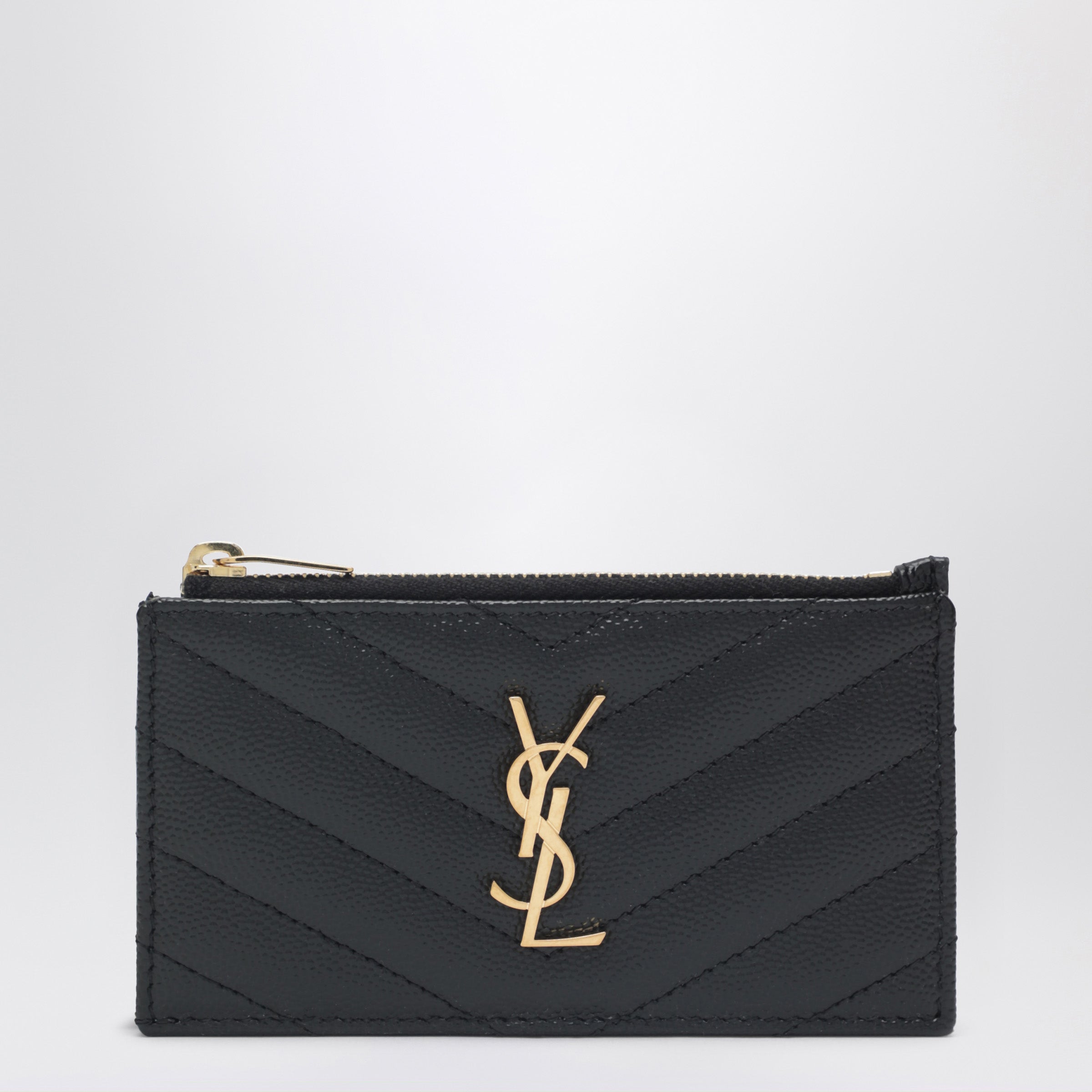 Saint Laurent Portacarte Cassandre matelassé nero