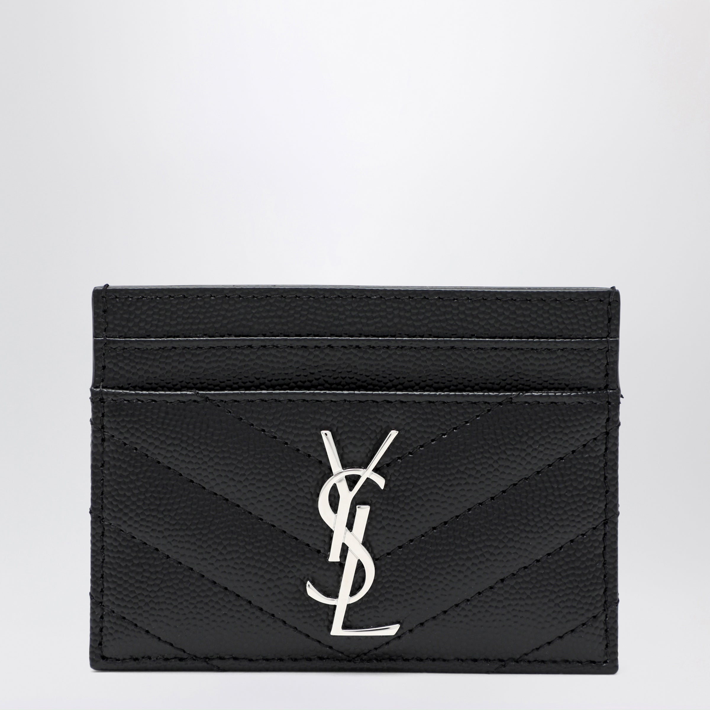 Saint Laurent Portacarte Cassandre nero in pelle