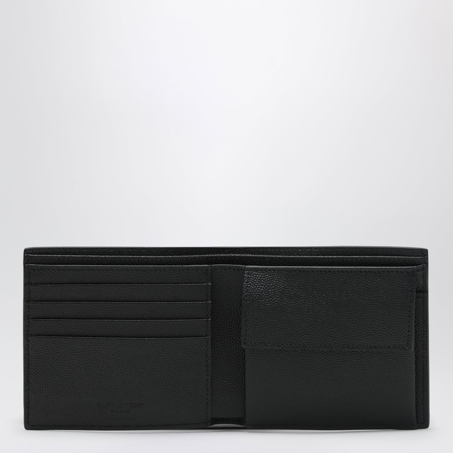 Saint Laurent Portafoglio East/West nero in pelle grain de poudre, view 3