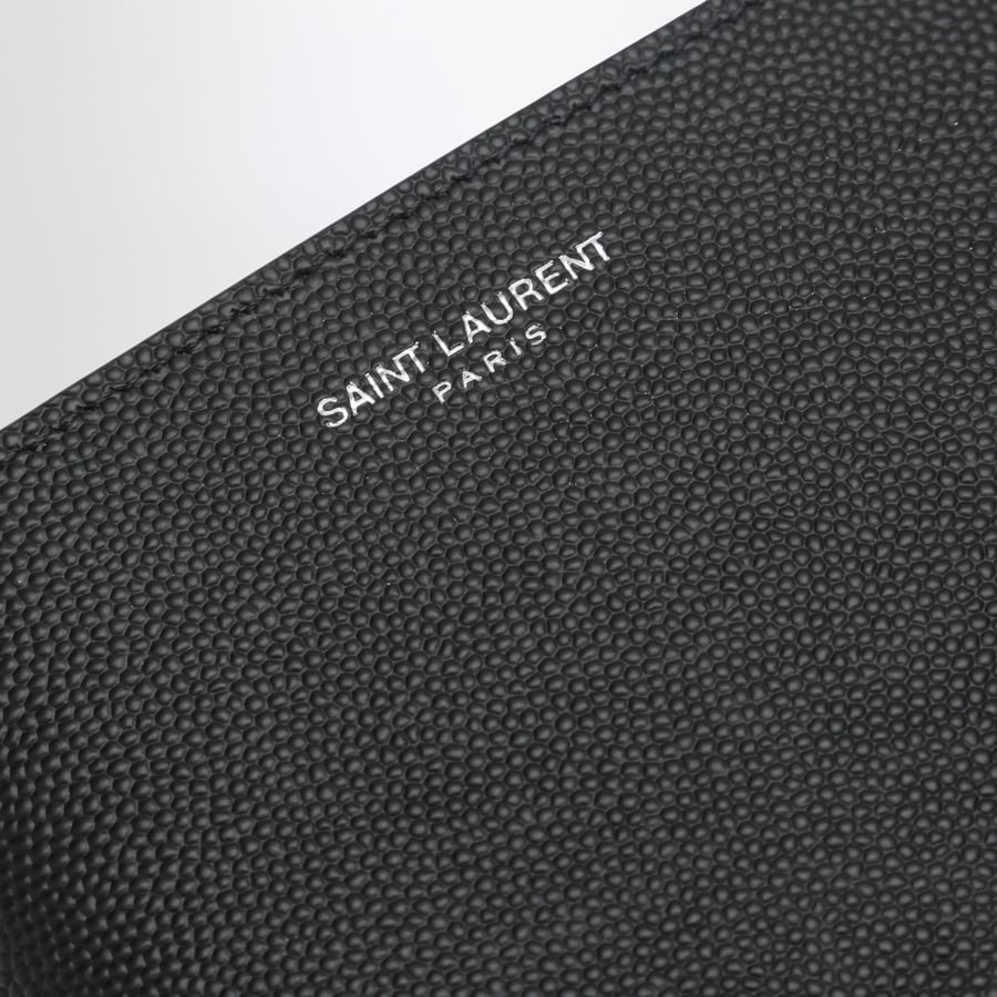 Saint Laurent Portafoglio East/West nero in pelle grain de poudre, view 4