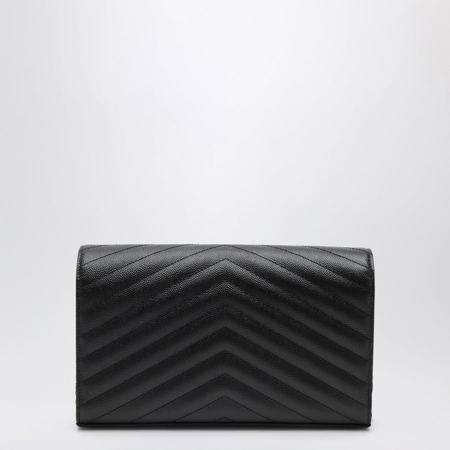 Saint Laurent Pochette con catena Cassandre nera, view 4
