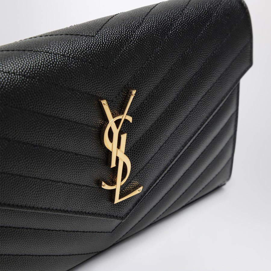 Saint Laurent Pochette con catena Cassandre nera, view 6