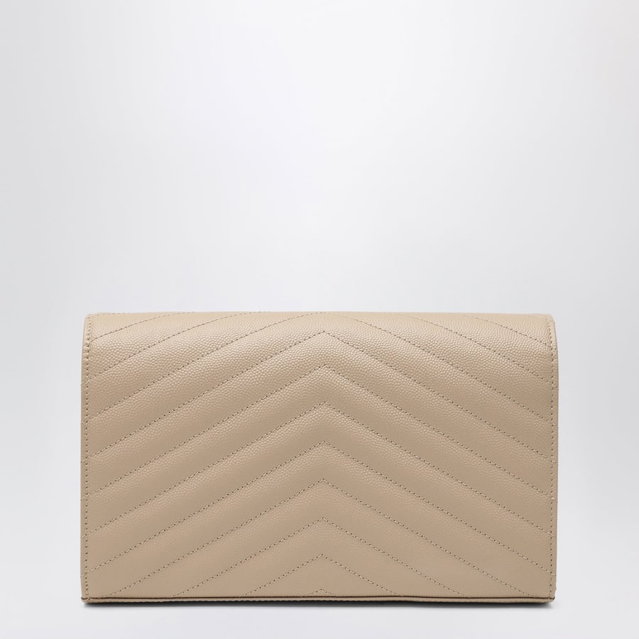 Saint Laurent Pochette con catena Cassandre beige scuro, view 4