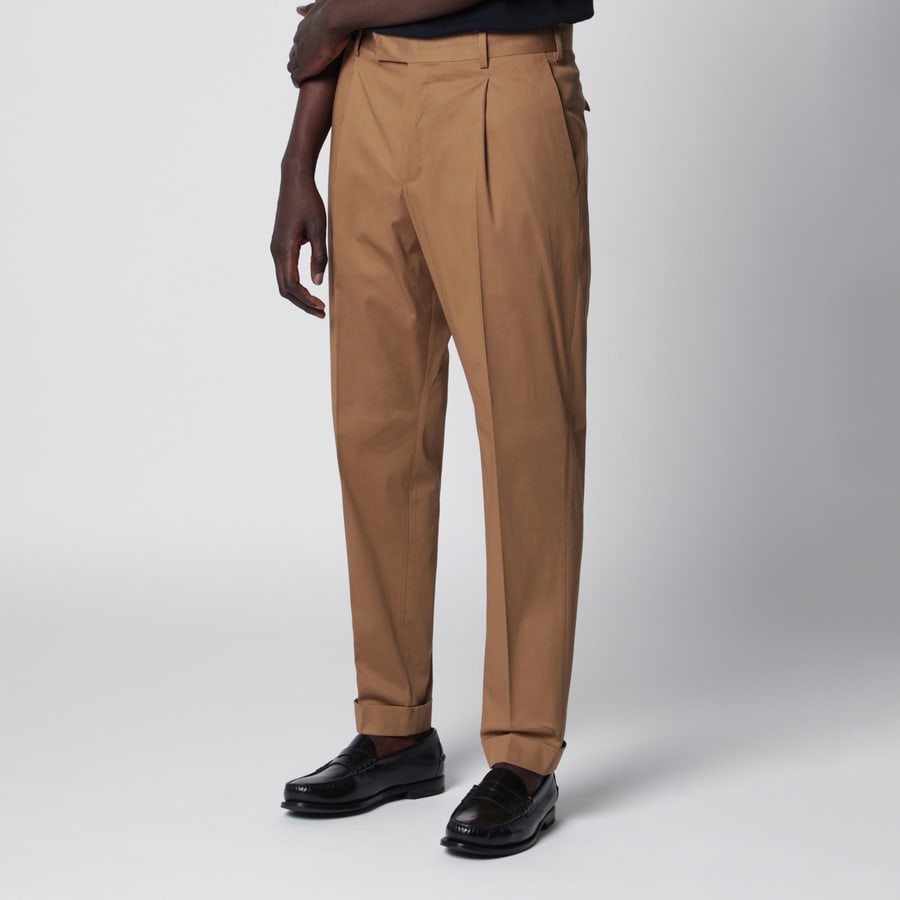 PT Torino Pantalone color biscotto in cotone, view 3