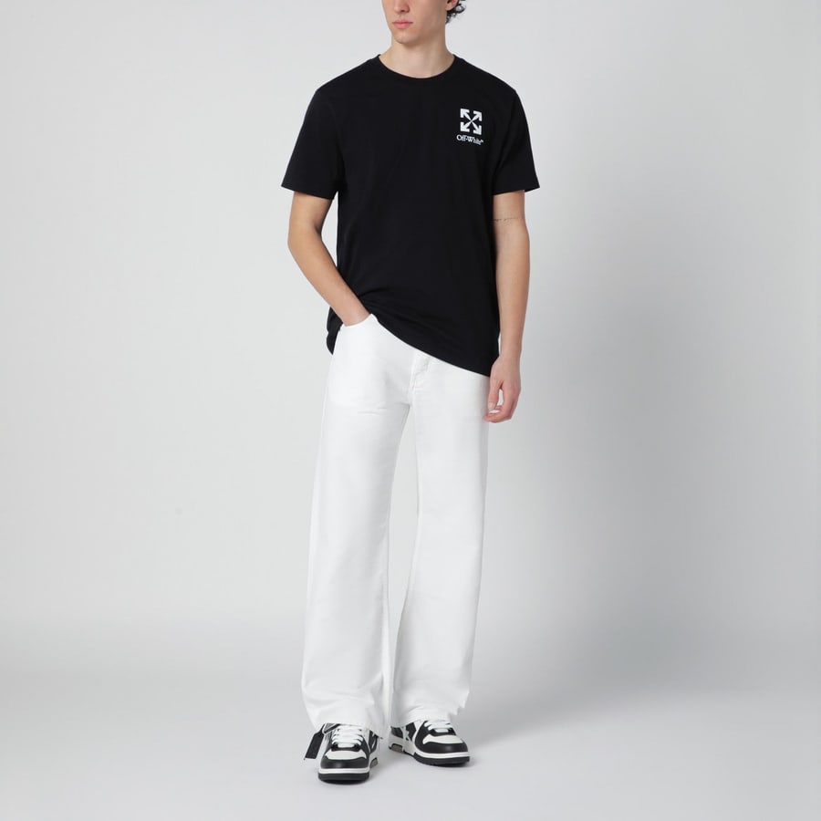 Off-White Pantaloni bianchi con logo, view 2