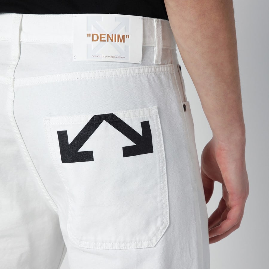 Off-White Pantaloni bianchi con logo, view 6