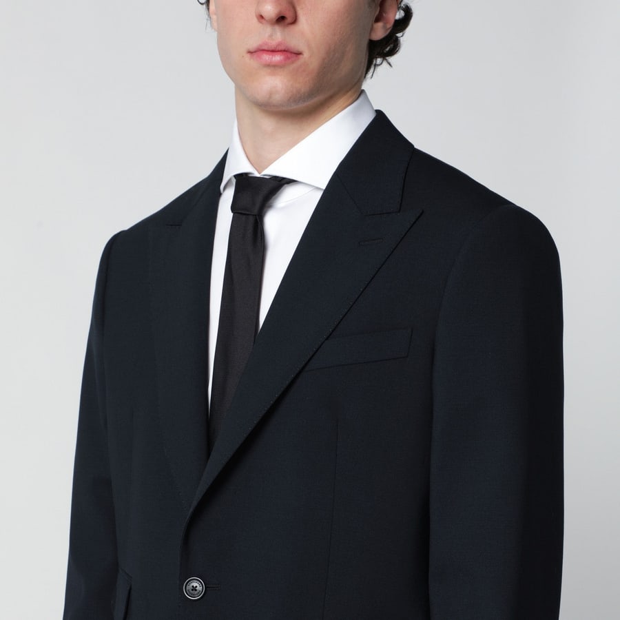 Dsquared2 Abito monopetto blu navy in misto lana, view 4