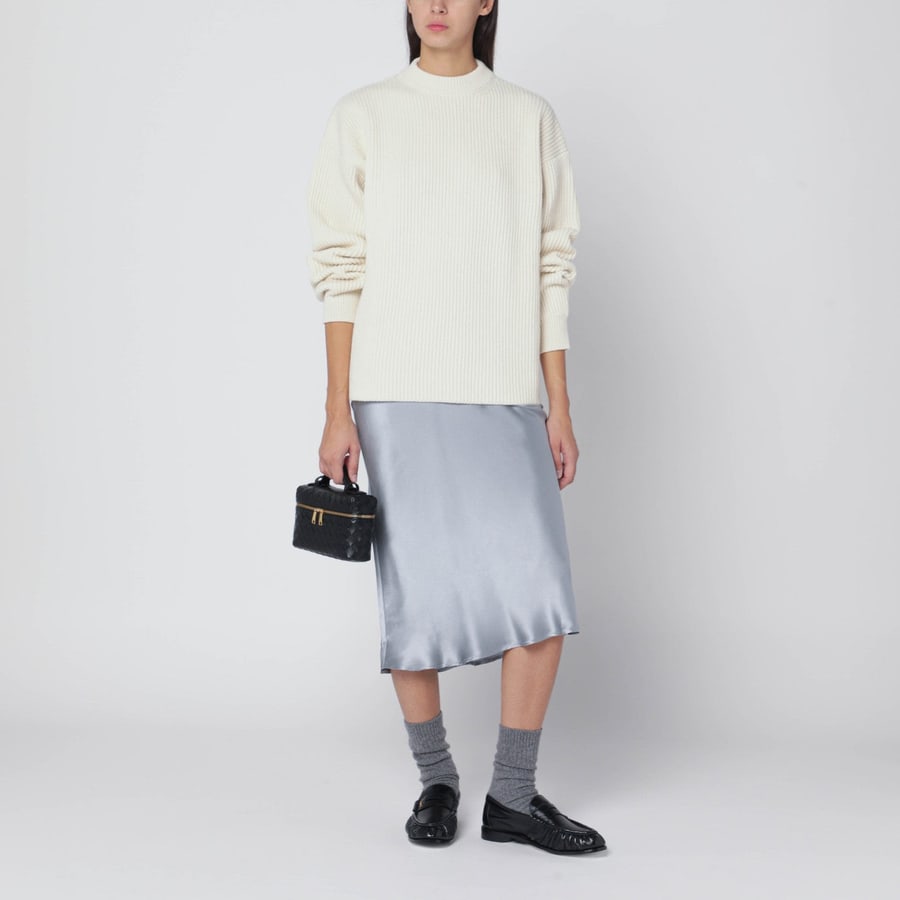 Anine Bing Gonna midi in seta blu pastello, view 2