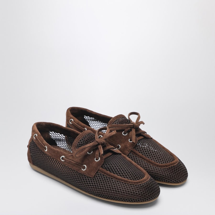 Miu Miu Mocassino color cacao traforato, view 2
