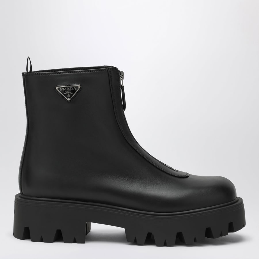 Prada Tronchetti con zip neri in pelle