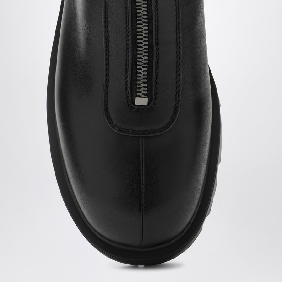 Prada Tronchetti con zip neri in pelle, view 3