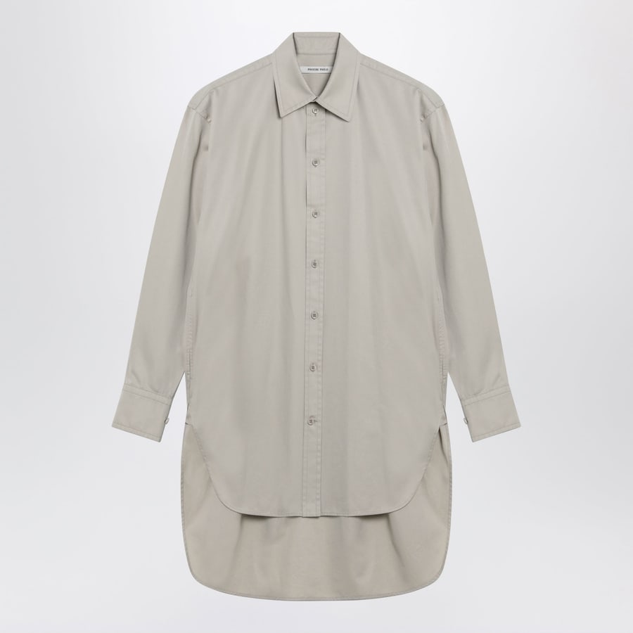 PHOEBE PHILO Camicia lunga in cotone color stone