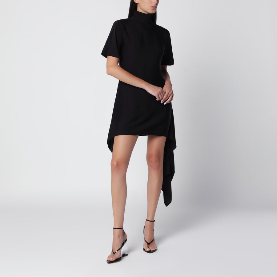 Alaïa Mini abito a collo alto nero in misto cotone