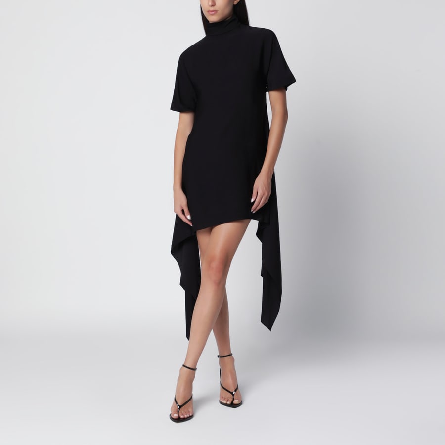 Alaïa Mini abito a collo alto nero in misto cotone, view 2