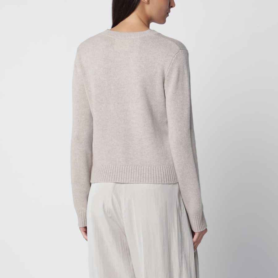 LISA YANG Maglione Mable girocollo in cashmere color sabbia, view 3