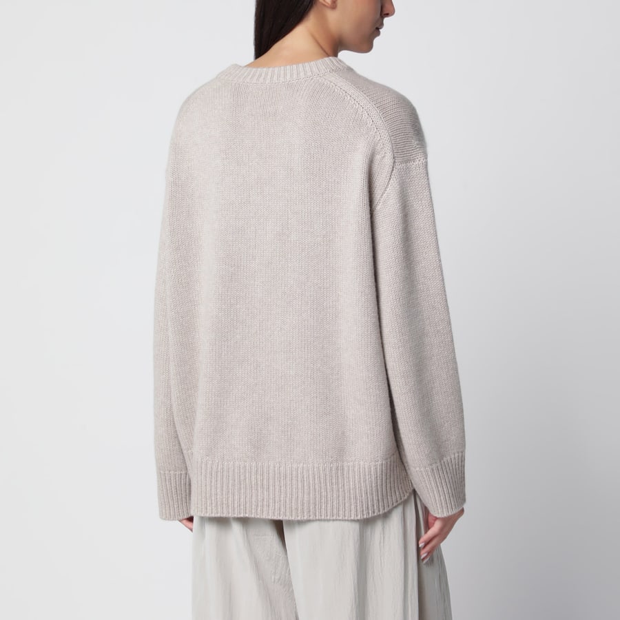 LISA YANG Maglione Noor girocollo in cashmere color sabbia, view 3