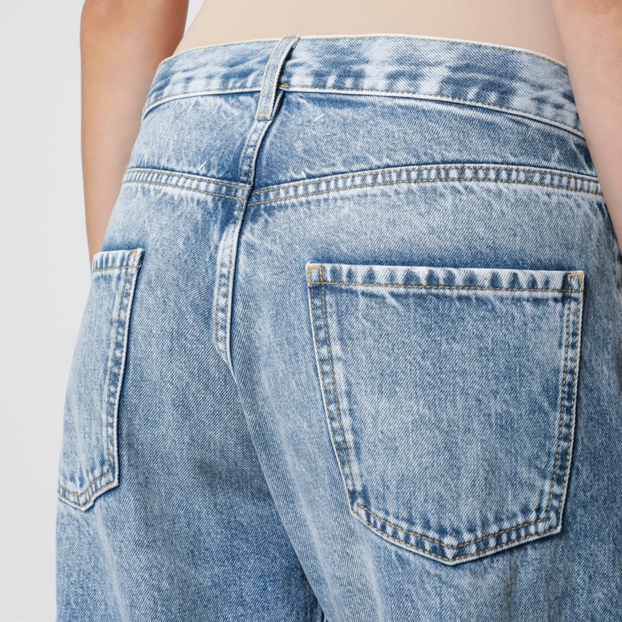 Maison Margiela Jeans blu chiaro slavato con tasche con inserto a contrasto, view 5