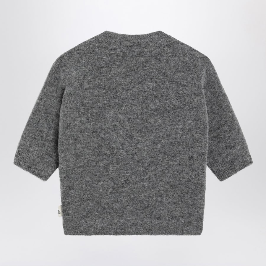 DOUUOD Maglione a maniche corte grigio in misto alpaca, view 2