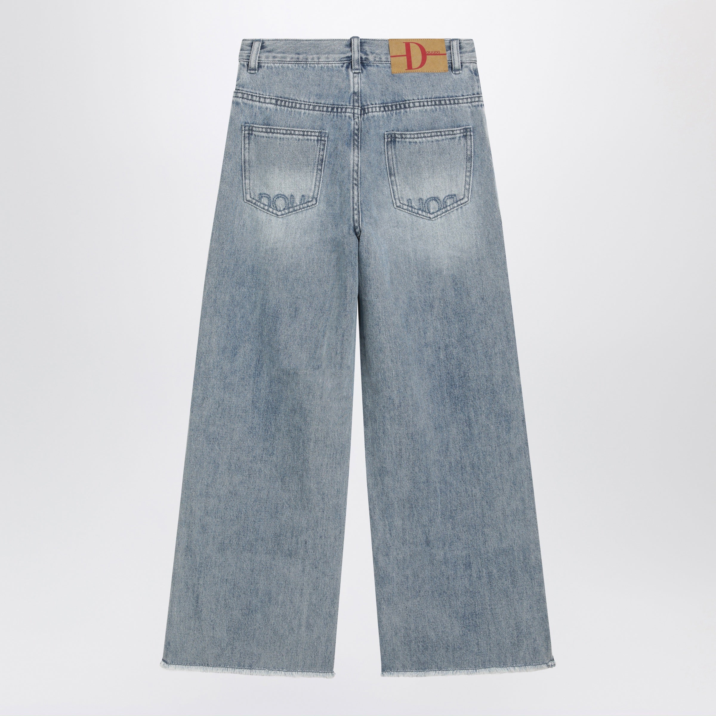 DOUUOD Jeans a gamba ampia blu stone washed, view 2