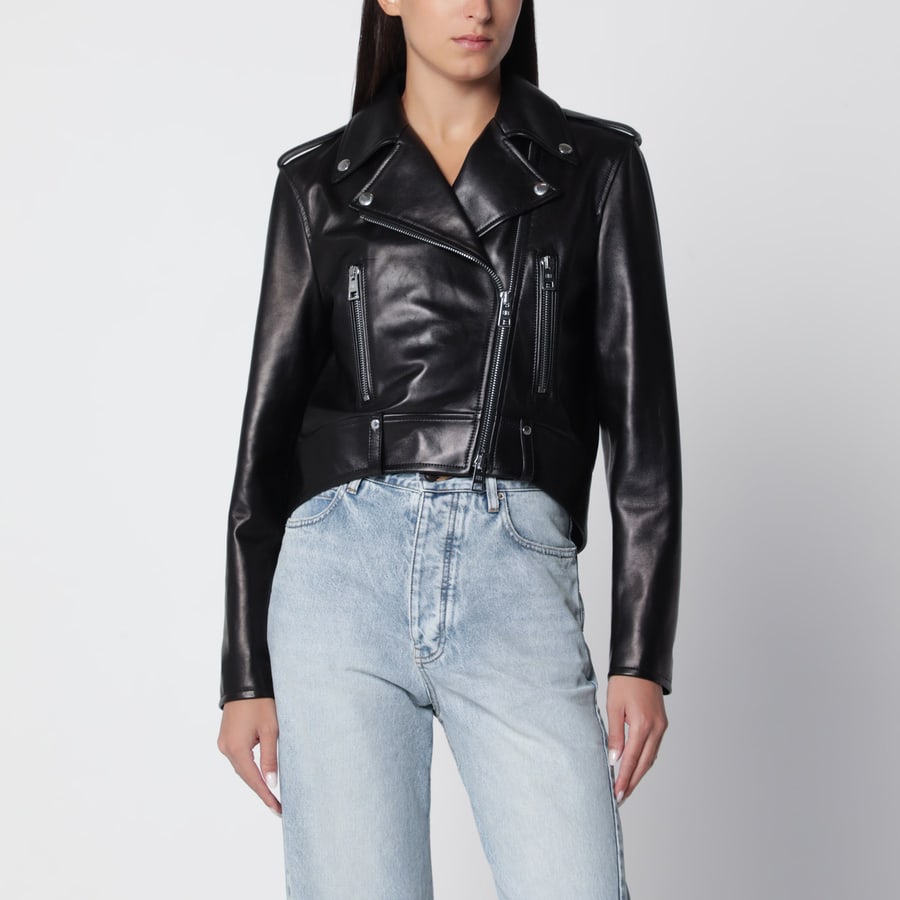 Balenciaga Giacca biker nera in pelle