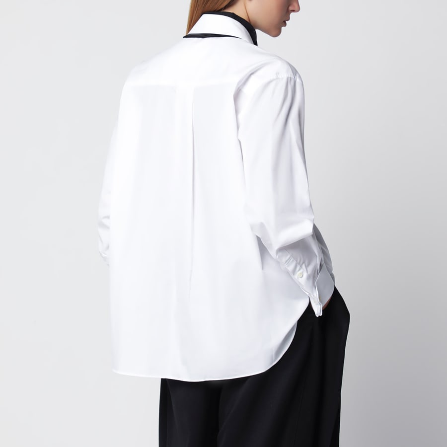 SACAI Camicia bianca con sciarpa nera, view 3