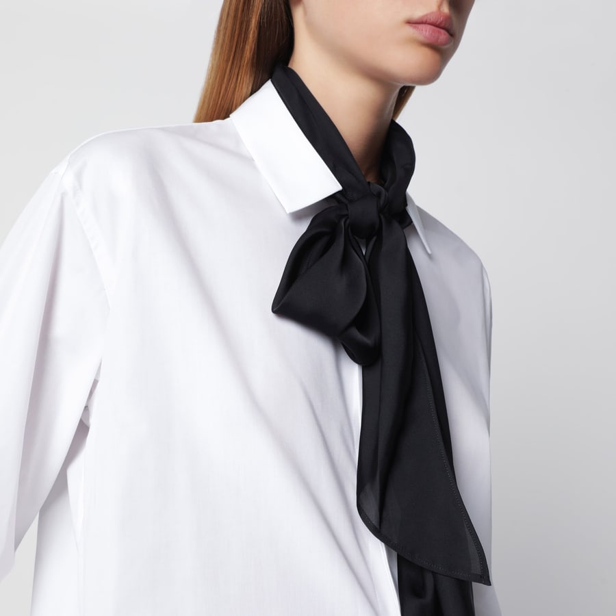 SACAI Camicia bianca con sciarpa nera, view 4