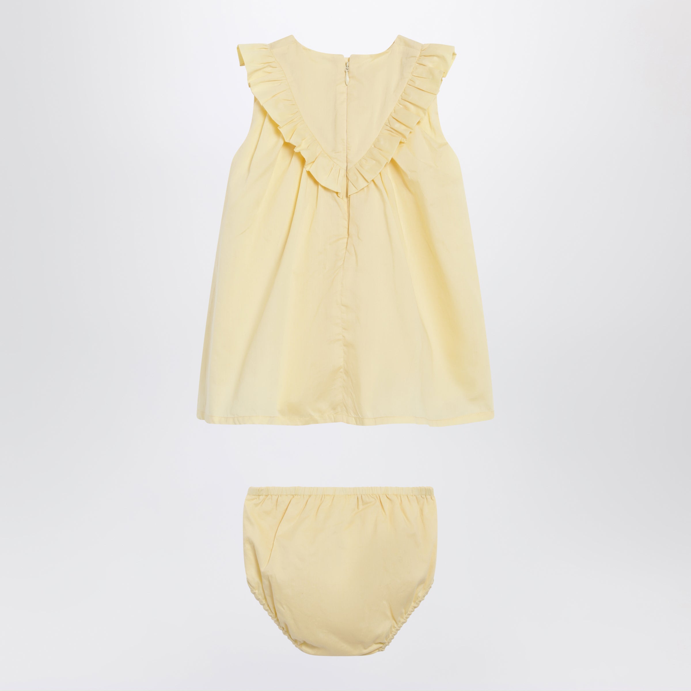 Chloé Abito giallo in cotone con culotte, view 2