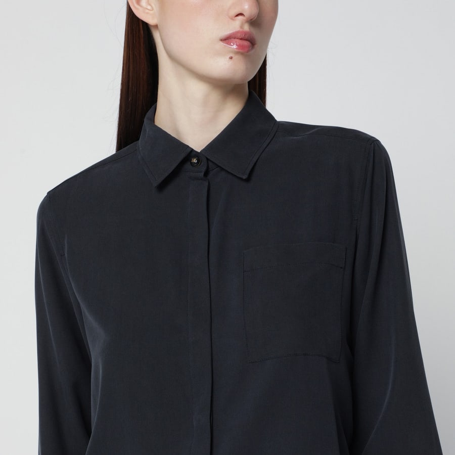 Max Mara Camicia blu in seta, view 4