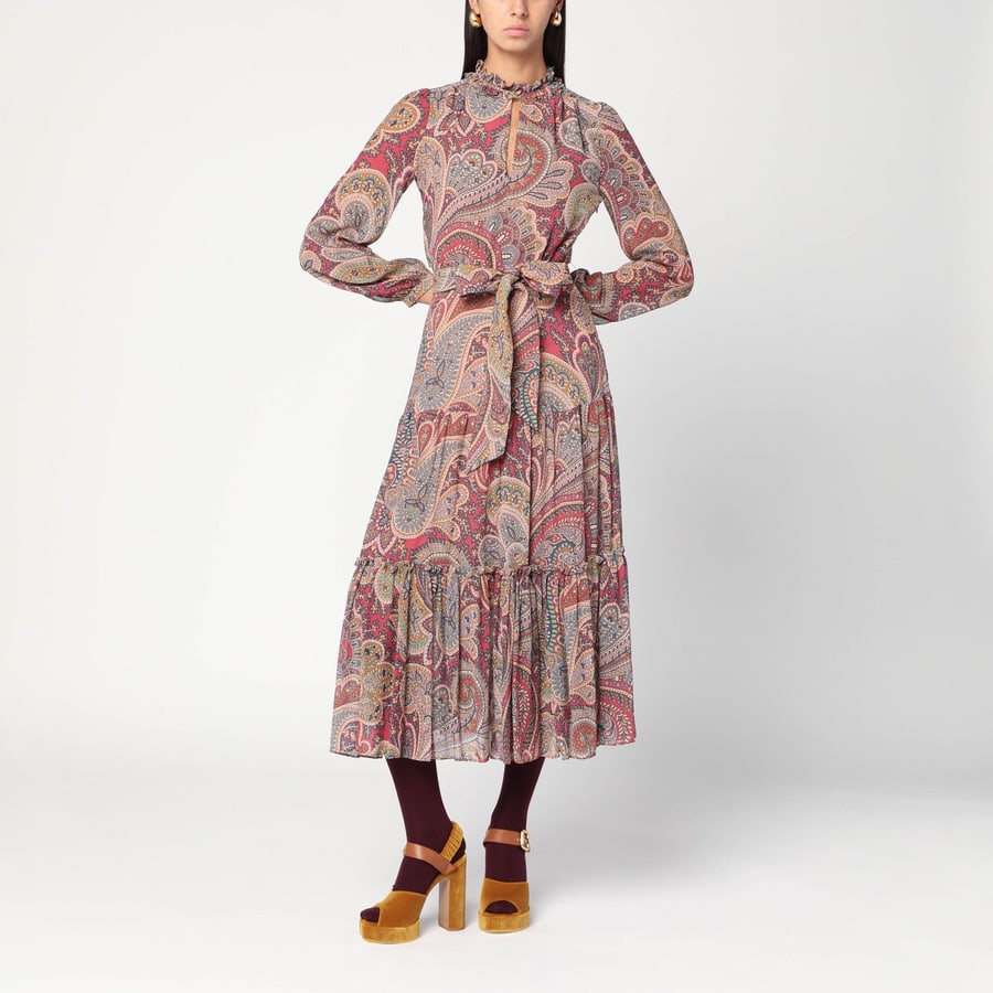 Etro Abito lungo con stampa Paisley