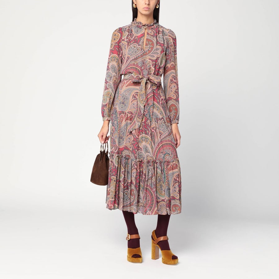 Etro Abito lungo con stampa Paisley, view 2