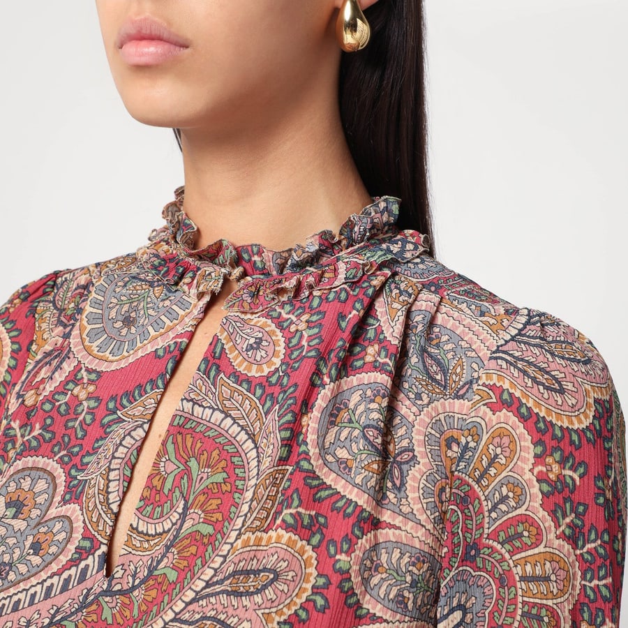 Etro Abito lungo con stampa Paisley, view 4