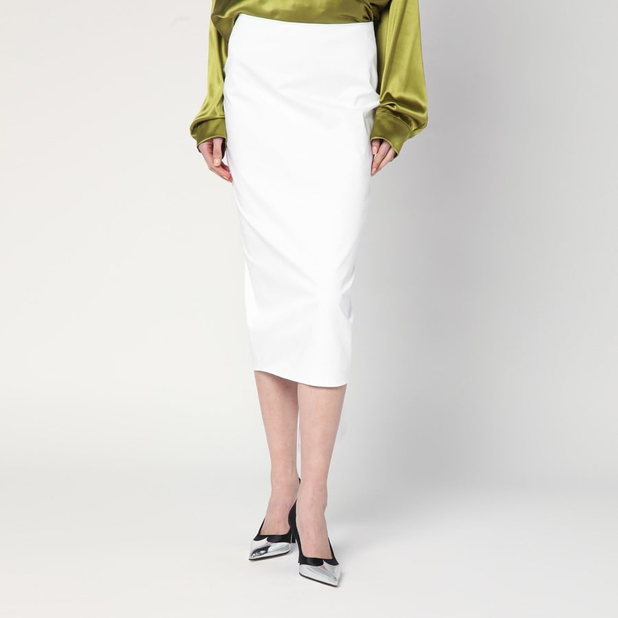 THE LATEST Gonna midi bianca in cotone