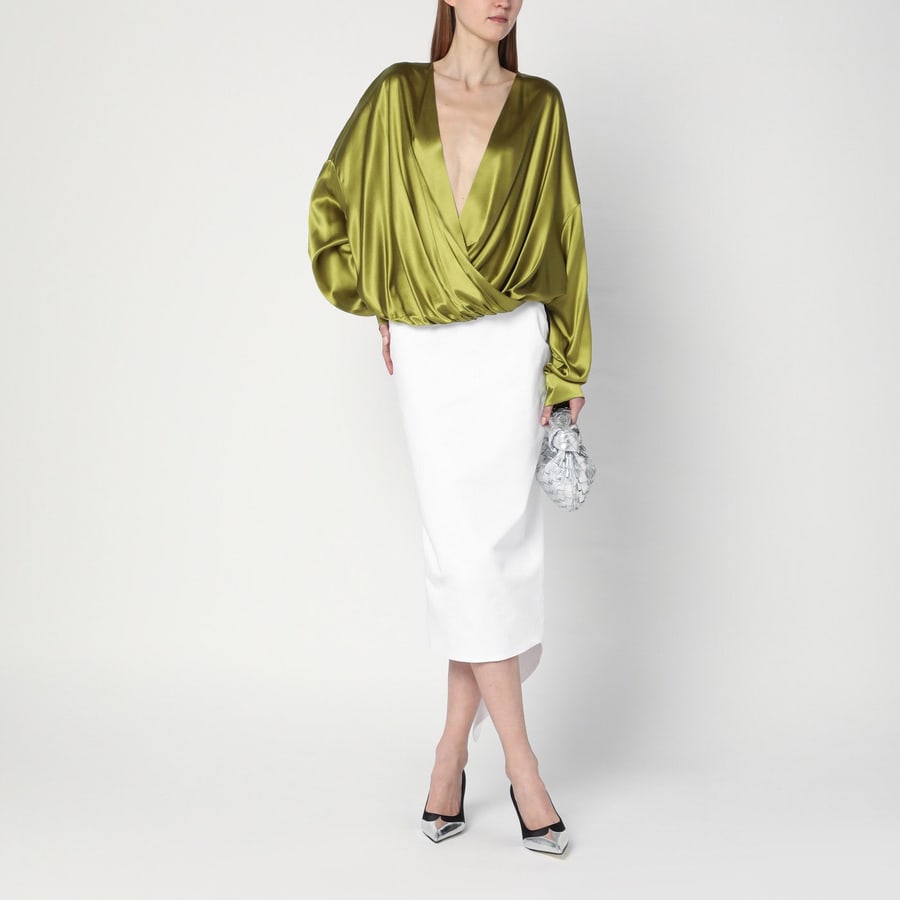 THE LATEST Gonna midi bianca in cotone, view 2