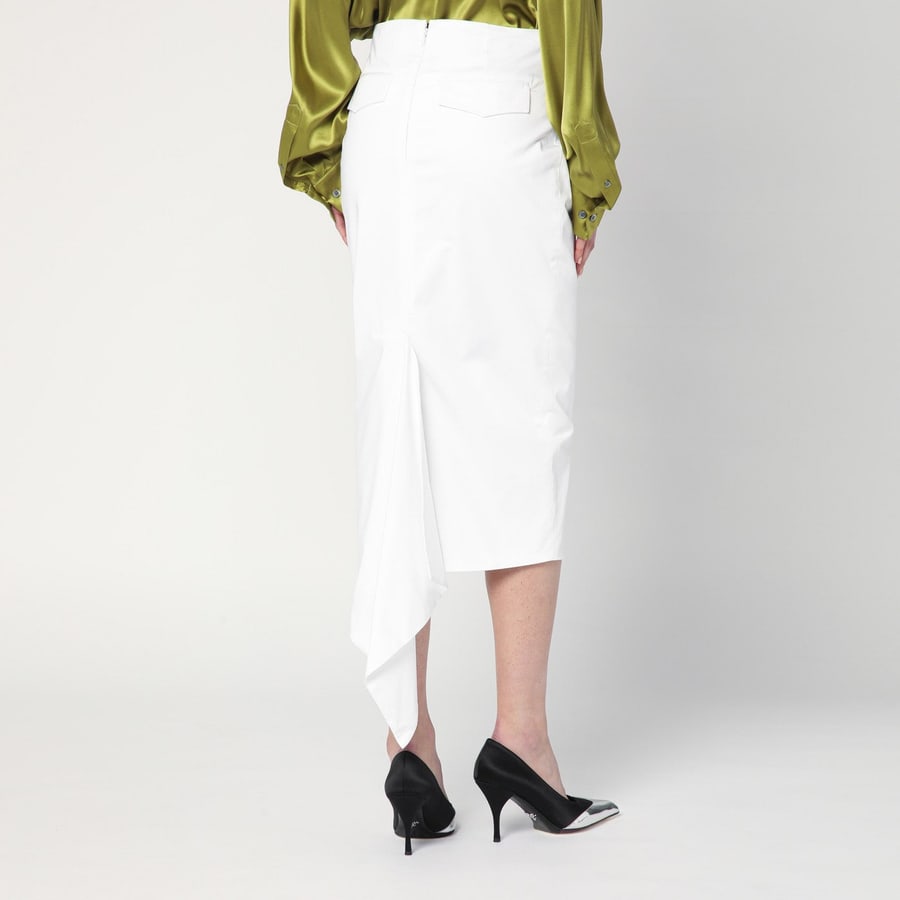 THE LATEST Gonna midi bianca in cotone, view 4