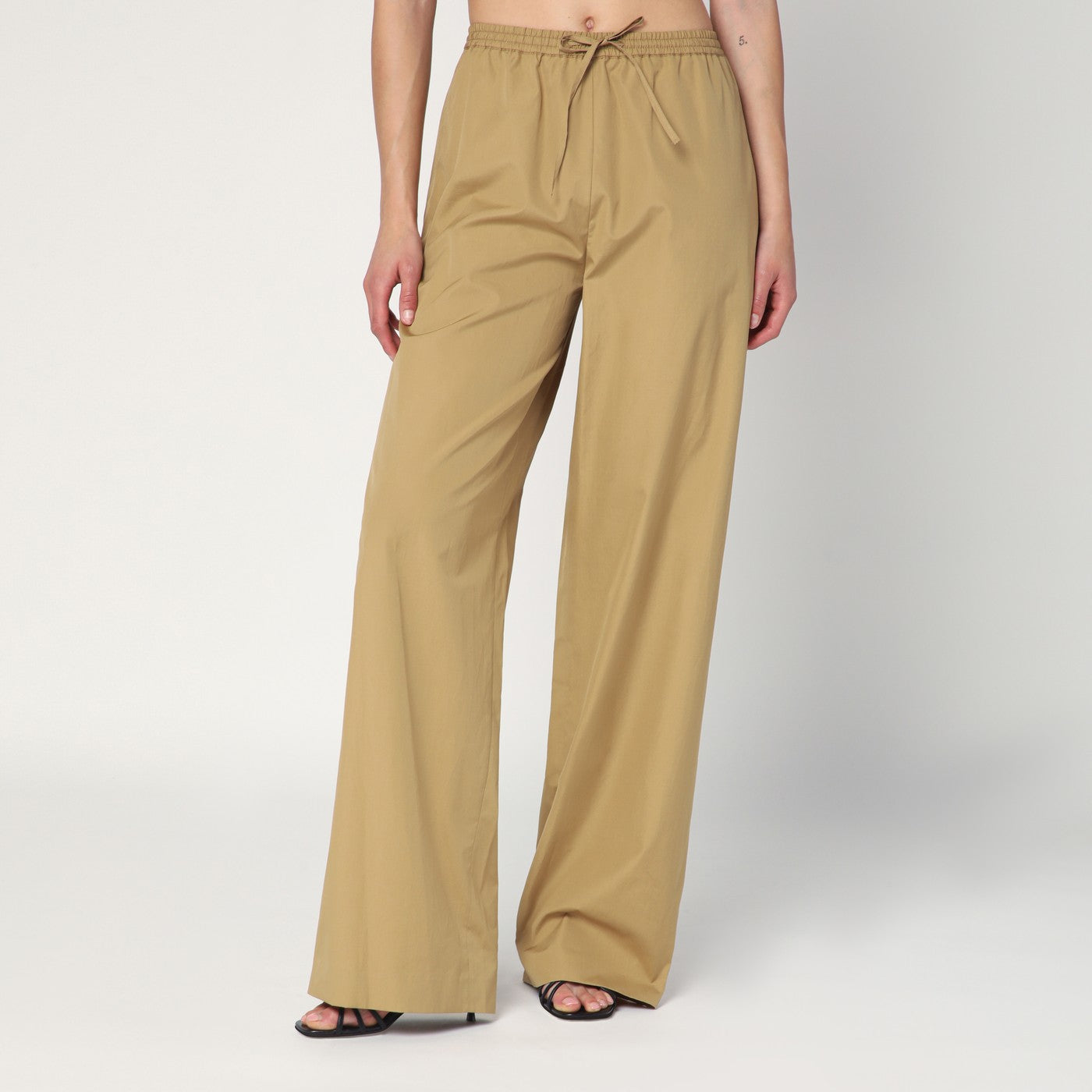 LOULOU DE SAISON Pantalone color sabbia in cotone
