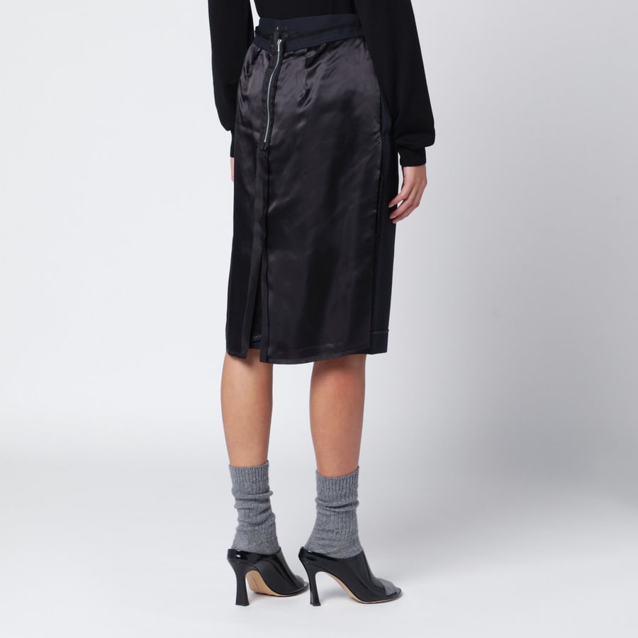 Maison Margiela Gonna blu con pannelli laterali in satin, view 4