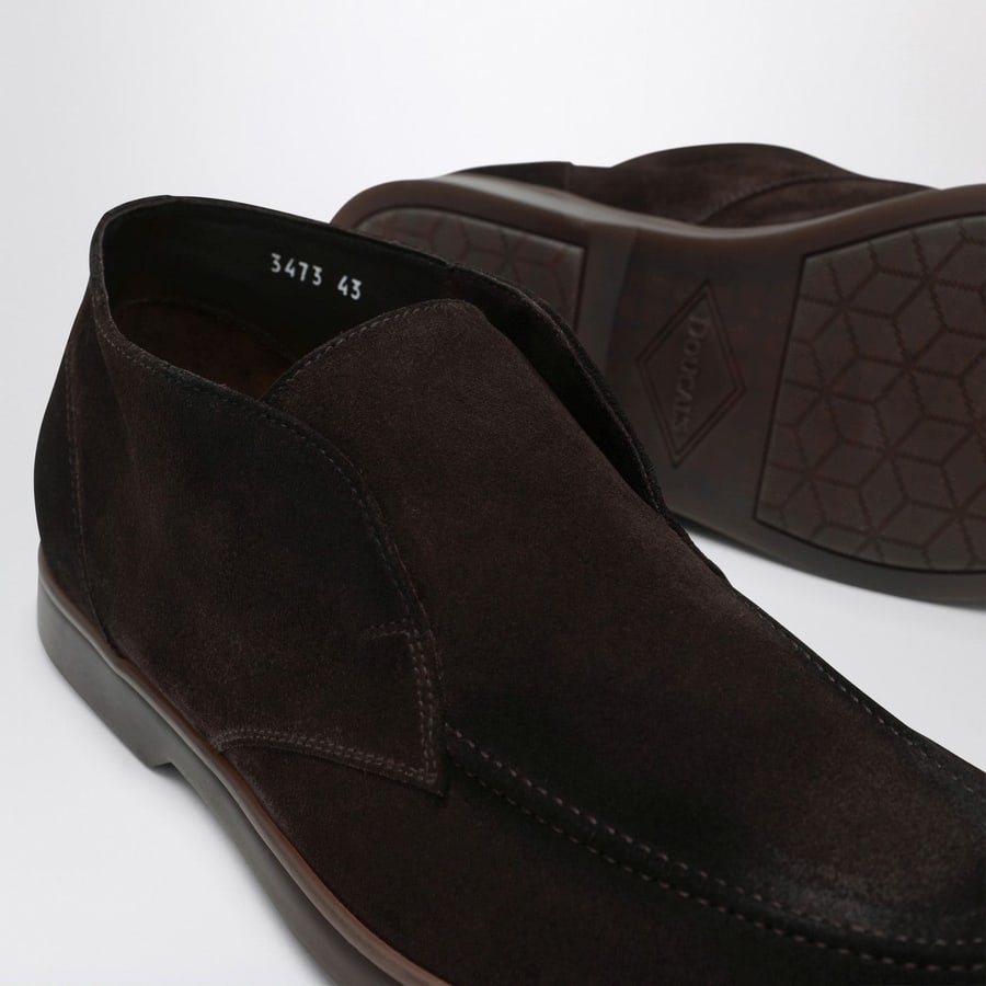 DOUCAL'S Desert boot senza lacci in suede marrone, view 5