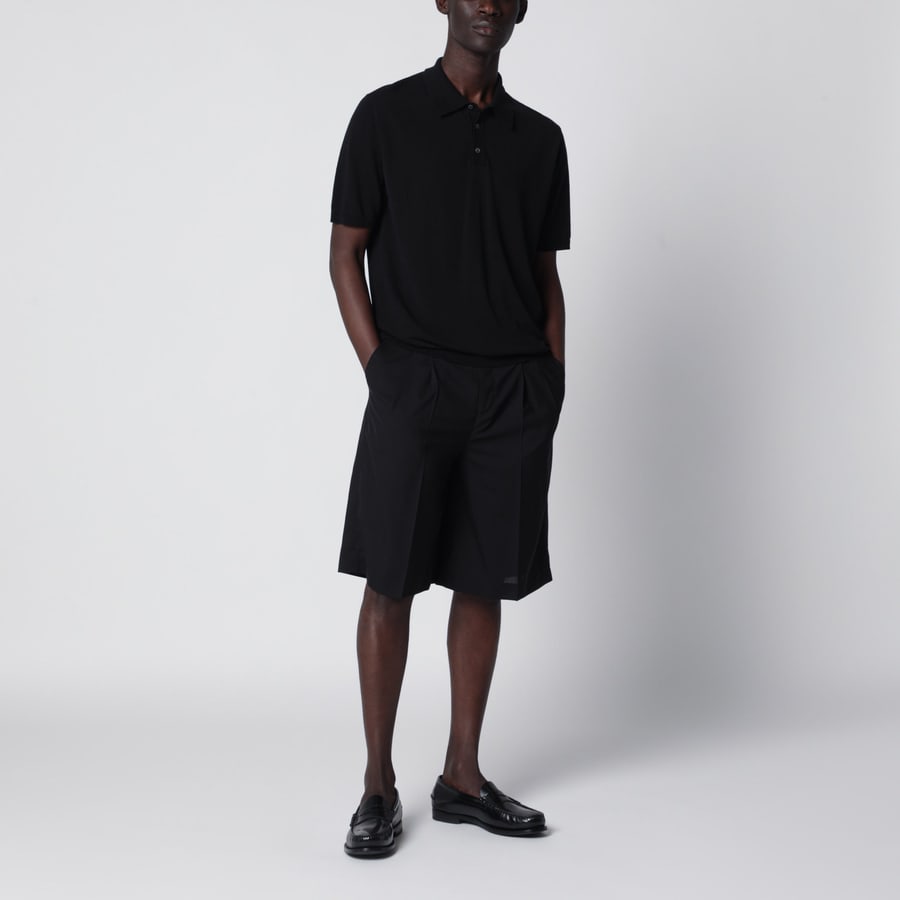 PT Torino Bermuda nero in cotone, view 2