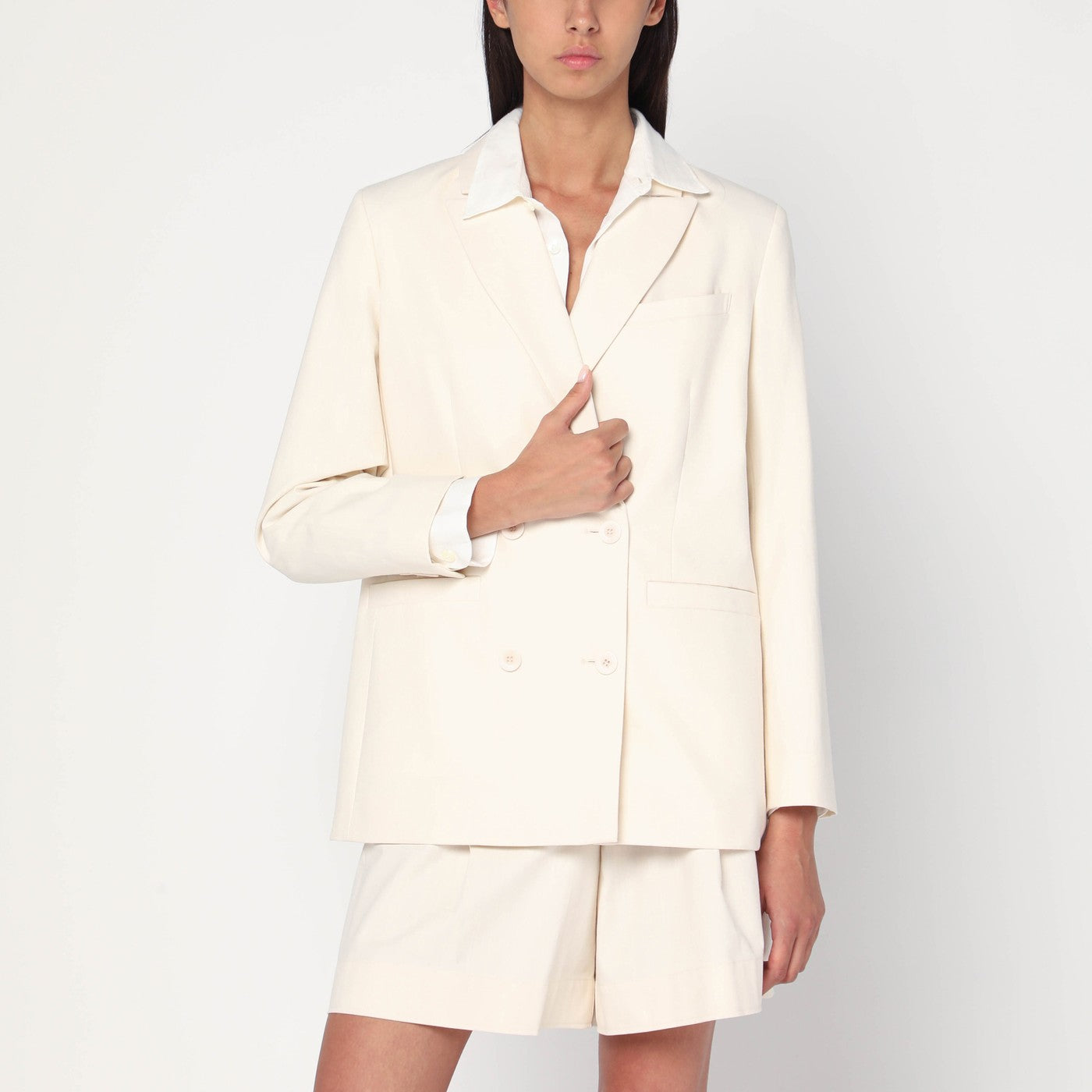 A.P.C. Giacca doppiopetto écru in cotone