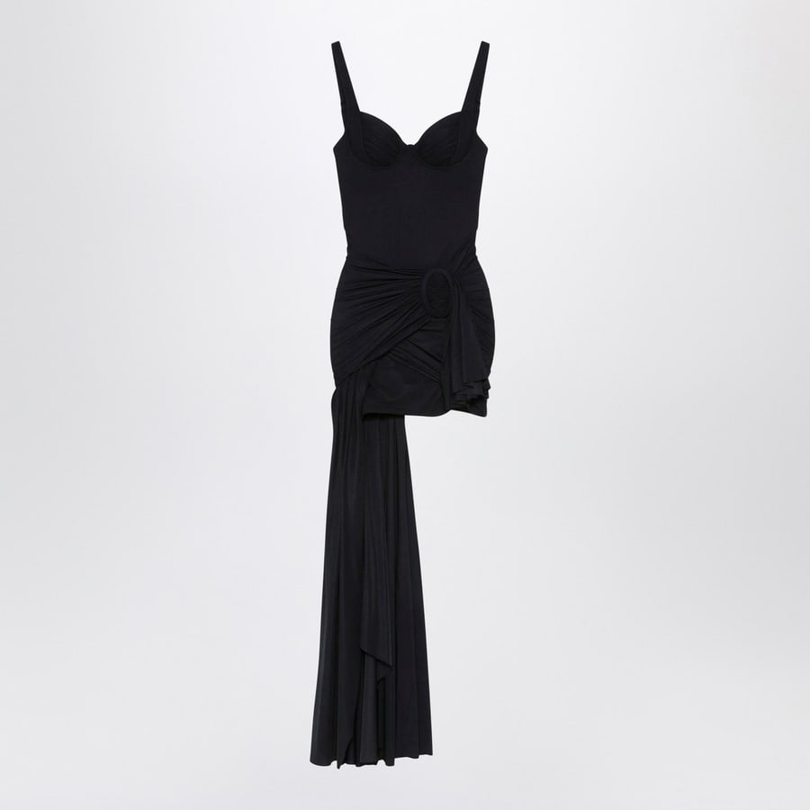 Balenciaga Mini abito drappeggiato nero in jersey