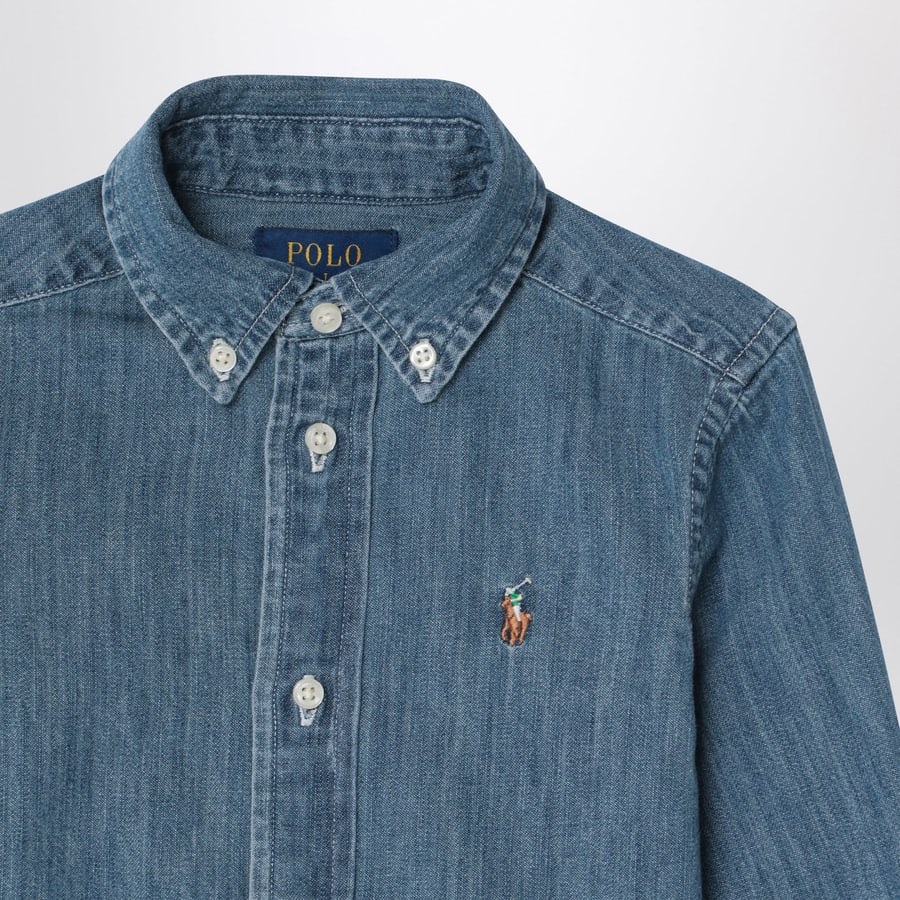 Polo Ralph Lauren Camicia button-down blu in denim, view 3
